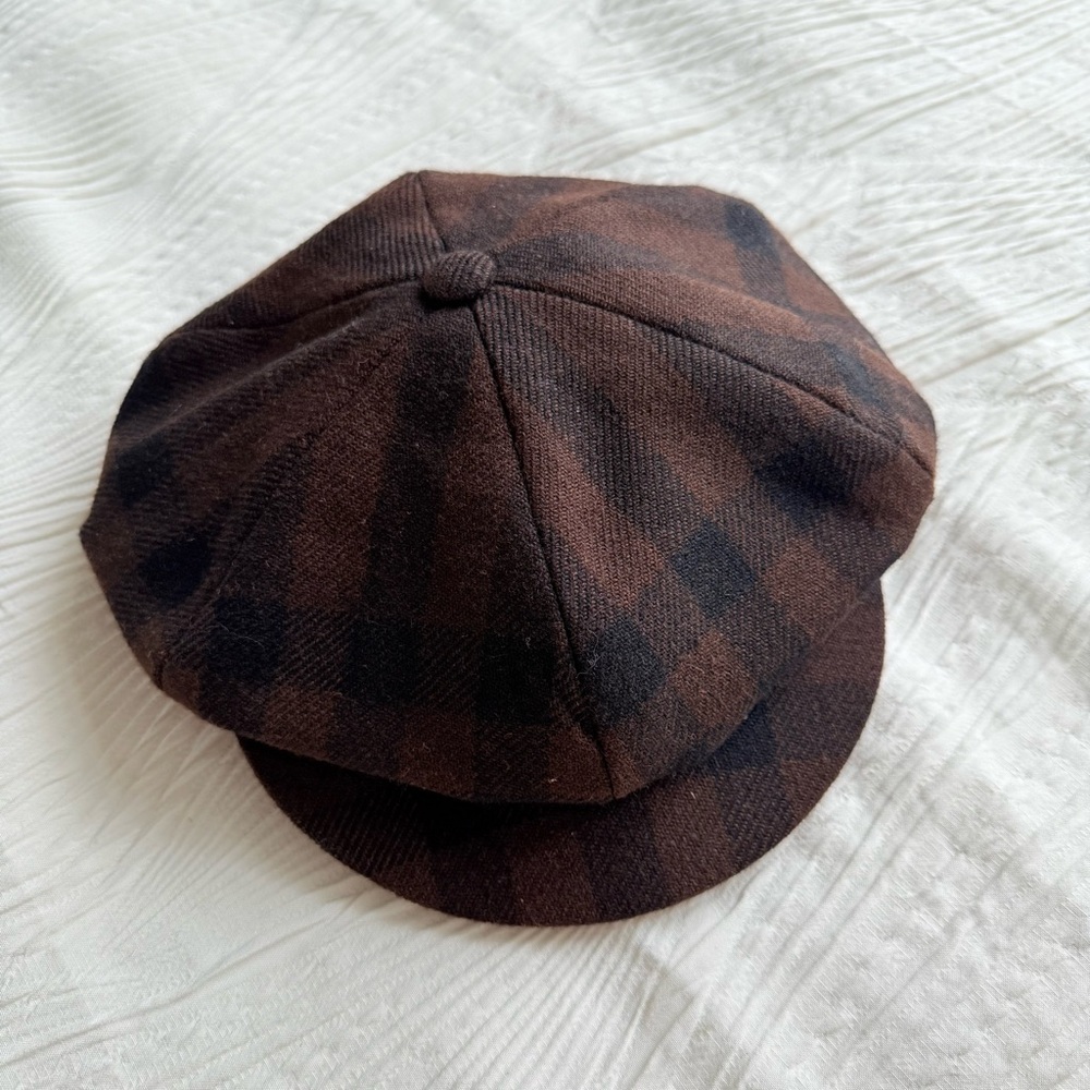 Burberry Wool Cap - plaid brown